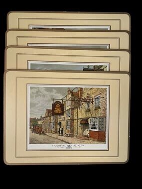 Set of 4 Vintage Pimpernel Place Mats with Old English Inns